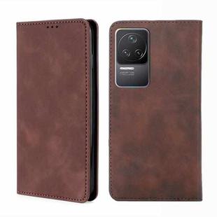 For Xiaomi Redmi K50 / K50 Pro Skin Feel Magnetic Flip Leather Phone Case(Dark Brown)