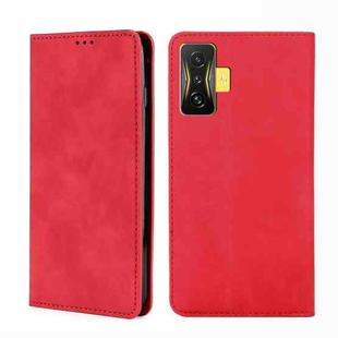 For Xiaomi Redmi K50 Gaming Skin Feel Magnetic Flip Leather Phone Case(Red)