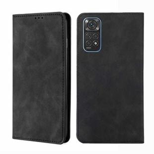 For Xiaomi Redmi Note 11 Global / Note 11S Skin Feel Magnetic Flip Leather Phone Case(Black)