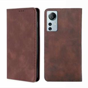 For Xiaomi 12 Lite Skin Feel Magnetic Flip Leather Phone Case(Dark Brown)