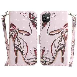 For Wiko Y82 3D Colored Horizontal Flip Leather Phone Case(Butterfly High-heeled)