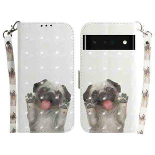 For Google Pixel 6 Pro 3D Colored Horizontal Flip Leather Phone Case(Pug)