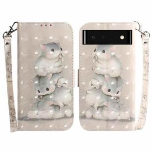 For Google Pixel 6 3D Colored Horizontal Flip Leather Phone Case(Squirrels)