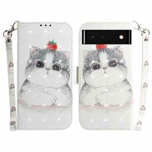 For Google Pixel 6 3D Colored Horizontal Flip Leather Phone Case(Cute Cat)