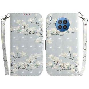 For Huawei nova 8i / Honor 50 3D Colored Horizontal Flip Leather Phone Case(Magnolia)