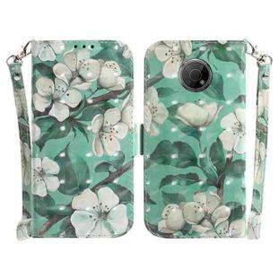 For Nokia G300 3D Colored Horizontal Flip Leather Phone Case(Watercolor Flower)