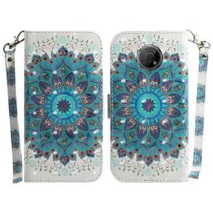 For Nokia G300 3D Colored Horizontal Flip Leather Phone Case(Peacock Wreath)