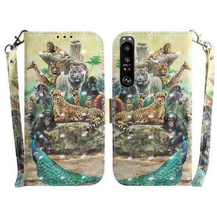 For Sony Xperia 1 III 3D Colored Horizontal Flip Leather Phone Case(Zoo)