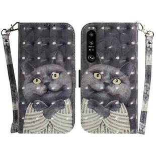 For Sony Xperia 1 III 3D Colored Horizontal Flip Leather Phone Case(Hug Cat)