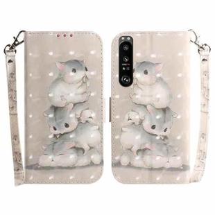 For Sony Xperia 1 III 3D Colored Horizontal Flip Leather Phone Case(Squirrels)