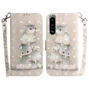 For Sony Xperia 5 III 3D Colored Horizontal Flip Leather Phone Case(Squirrels)