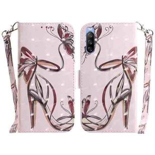 For Sony Xperia 10 III 3D Colored Horizontal Flip Leather Phone Case(Butterfly High-heeled)