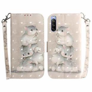 For Sony Xperia 10 III 3D Colored Horizontal Flip Leather Phone Case(Squirrels)