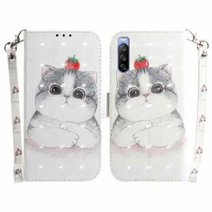 For Sony Xperia 10 III 3D Colored Horizontal Flip Leather Phone Case(Cute Cat)
