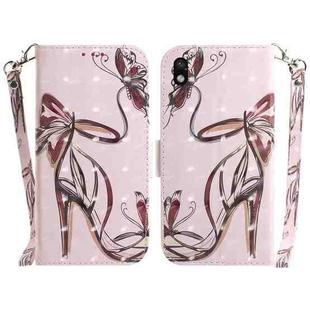 For Sony Xperia Ace III 3D Colored Horizontal Flip Leather Phone Case(Butterfly High-heeled)
