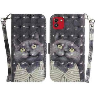 For Samsung Galaxy A03 164mm 3D Colored Horizontal Flip Leather Phone Case(Hug Cat)