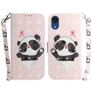For Samsung Galaxy A03 Core 3D Colored Horizontal Flip Leather Phone Case(Heart Panda)