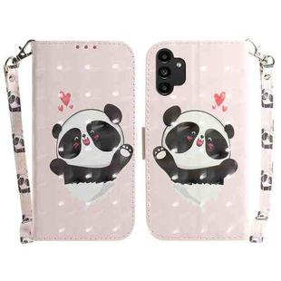 For Samsung Galaxy A13 4G 3D Colored Horizontal Flip Leather Phone Case(Heart Panda)