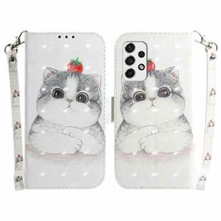 For Samsung Galaxy A33 5G 3D Colored Horizontal Flip Leather Phone Case(Cute Cat)