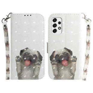 For Samsung Galaxy A73 5G 3D Colored Horizontal Flip Leather Phone Case(Pug)