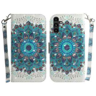 For Samsung Galaxy A13 5G 3D Colored Horizontal Flip Leather Phone Case(Peacock Wreath)