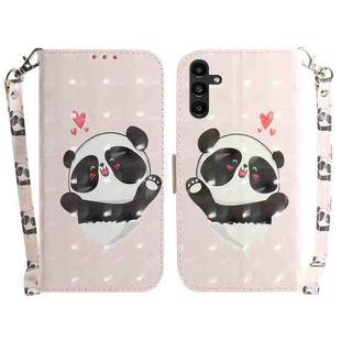 For Samsung Galaxy A13 5G 3D Colored Horizontal Flip Leather Phone Case(Heart Panda)