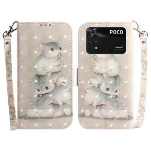 For Xiaomi Poco M4 Pro 3D Colored Horizontal Flip Leather Phone Case(Squirrels)