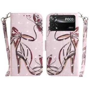 For Xiaomi Poco X4 Pro 5G 3D Colored Horizontal Flip Leather Phone Case(Butterfly High-heeled)