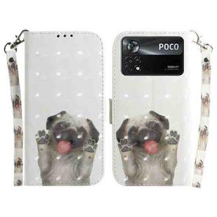 For Xiaomi Poco X4 Pro 5G 3D Colored Horizontal Flip Leather Phone Case(Pug)