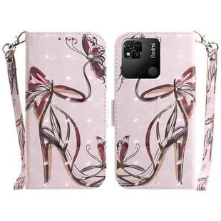 For Xiaomi Redmi 10A 3D Colored Horizontal Flip Leather Phone Case(Butterfly High-heeled)