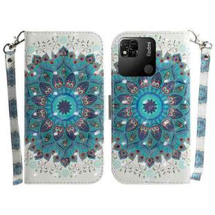 For Xiaomi Redmi 10A 3D Colored Horizontal Flip Leather Phone Case(Peacock Wreath)