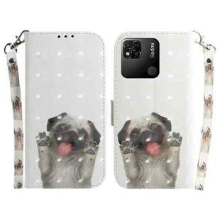 For Xiaomi Redmi 10A 3D Colored Horizontal Flip Leather Phone Case(Pug)