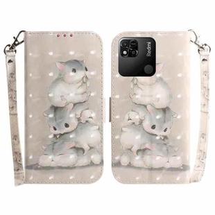 For Xiaomi Redmi 10A 3D Colored Horizontal Flip Leather Phone Case(Squirrels)