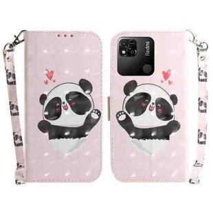 For Xiaomi Redmi 10A 3D Colored Horizontal Flip Leather Phone Case(Heart Panda)