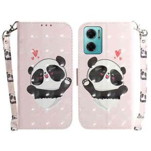 For Xiaomi Redmi Note 11E / Redmi 10 5G 3D Colored Horizontal Flip Leather Phone Case(Heart Panda)