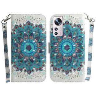 For Xiaomi 12 Lite 3D Colored Horizontal Flip Leather Phone Case(Peacock Wreath)