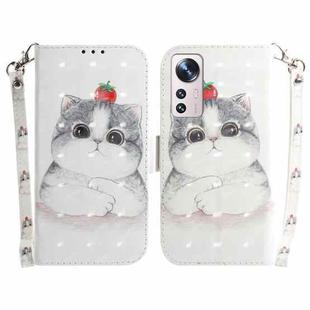For Xiaomi 12 Lite 3D Colored Horizontal Flip Leather Phone Case(Cute Cat)