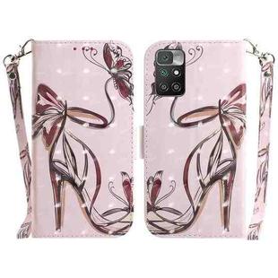For Xiaomi Redmi 10 / 10 Prime 3D Colored Horizontal Flip Leather Phone Case(Butterfly High-heeled)