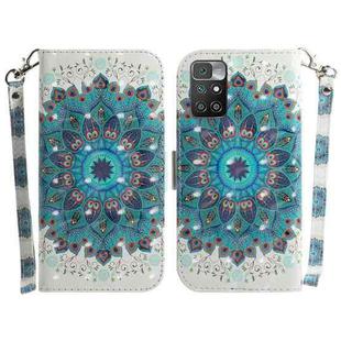 For Xiaomi Redmi 10 / 10 Prime 3D Colored Horizontal Flip Leather Phone Case(Peacock Wreath)