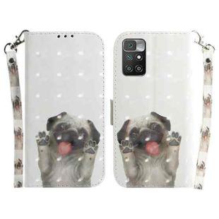 For Xiaomi Redmi 10 / 10 Prime 3D Colored Horizontal Flip Leather Phone Case(Pug)