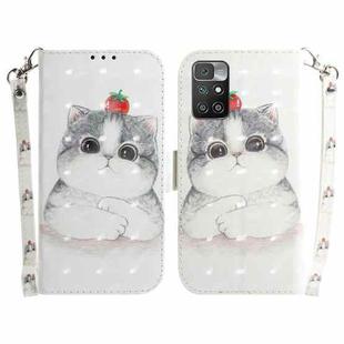 For Xiaomi Redmi 10 / 10 Prime 3D Colored Horizontal Flip Leather Phone Case(Cute Cat)