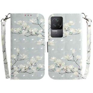 For Xiaomi Redmi K50 / 50 Pro 3D Colored Horizontal Flip Leather Phone Case(Magnolia)