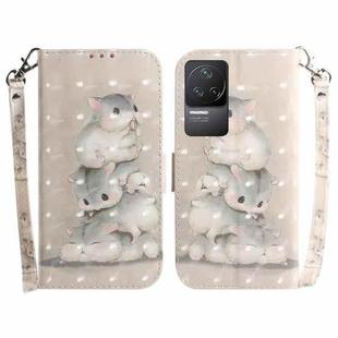 For Xiaomi Redmi K50 / 50 Pro 3D Colored Horizontal Flip Leather Phone Case(Squirrels)