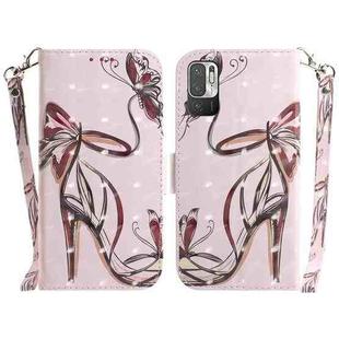 For Xiaomi Redmi Note 10 5G / Poco M3 Pro 3D Colored Horizontal Flip Leather Phone Case(Butterfly High-heeled)
