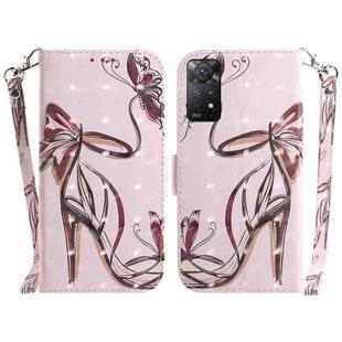 For Xiaomi Redmi Note 11 Pro 5G / 4G Foreign 3D Colored Horizontal Flip Leather Phone Case(Butterfly High-heeled)