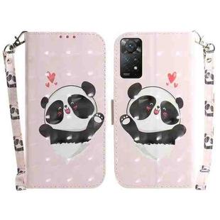 For Xiaomi Redmi Note 11 Pro 5G / 4G Foreign 3D Colored Horizontal Flip Leather Phone Case(Heart Panda)
