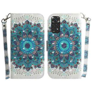 For Xiaomi Redmi Note 11 Foreign 3D Colored Horizontal Flip Leather Phone Case(Peacock Wreath)