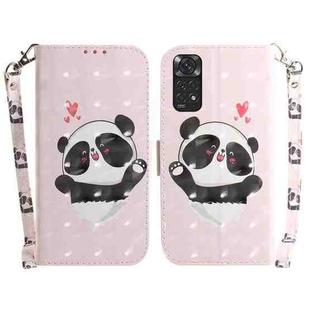For Xiaomi Redmi Note 11 Foreign 3D Colored Horizontal Flip Leather Phone Case(Heart Panda)