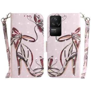 For Xiaomi Redmi K40S 3D Colored Horizontal Flip Leather Phone Case(Butterfly High-heeled)