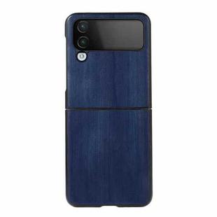 For Samsung Galaxy Z Flip4 Yellow Cow Texture PU Phone Case(Blue)